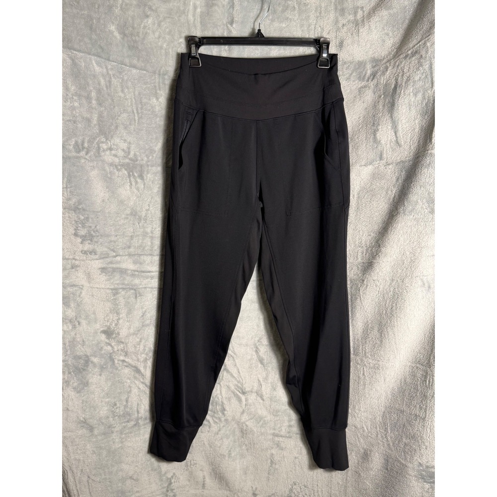 Athleta Black High Rise Jogger Pants Womens Small‎ Ribbed Waistband Pockets